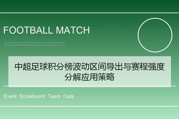 中超足球积分榜波动区间导出与赛程强度分解应用策略
